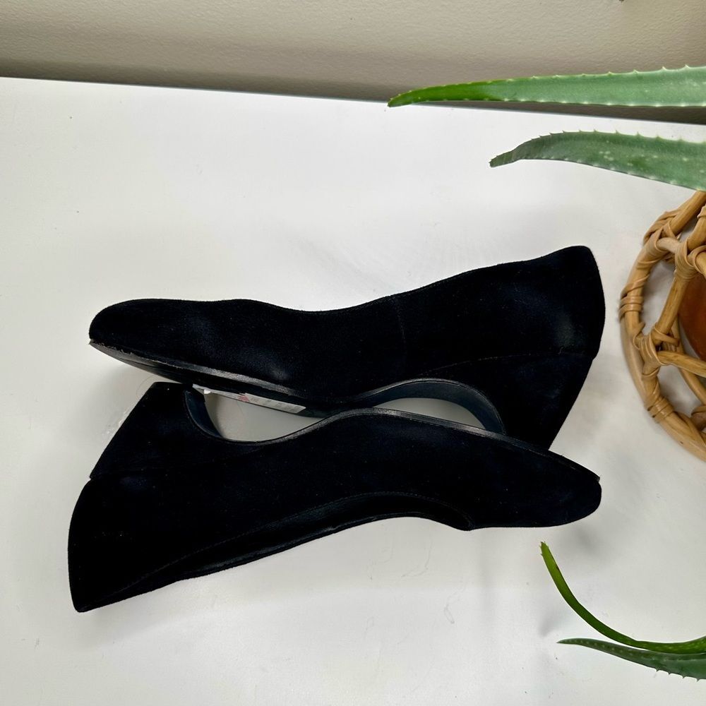 Eileen Fisher Black Suede Wedge Heels Vero Cuoio Made in Italy NWT Size 9.5 - Picture 9 of 13